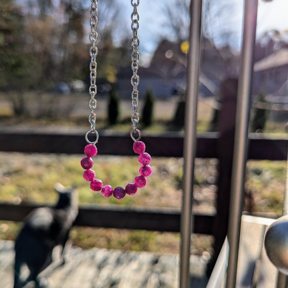 Genuine Red Ruby Gemstone Necklace - image 5